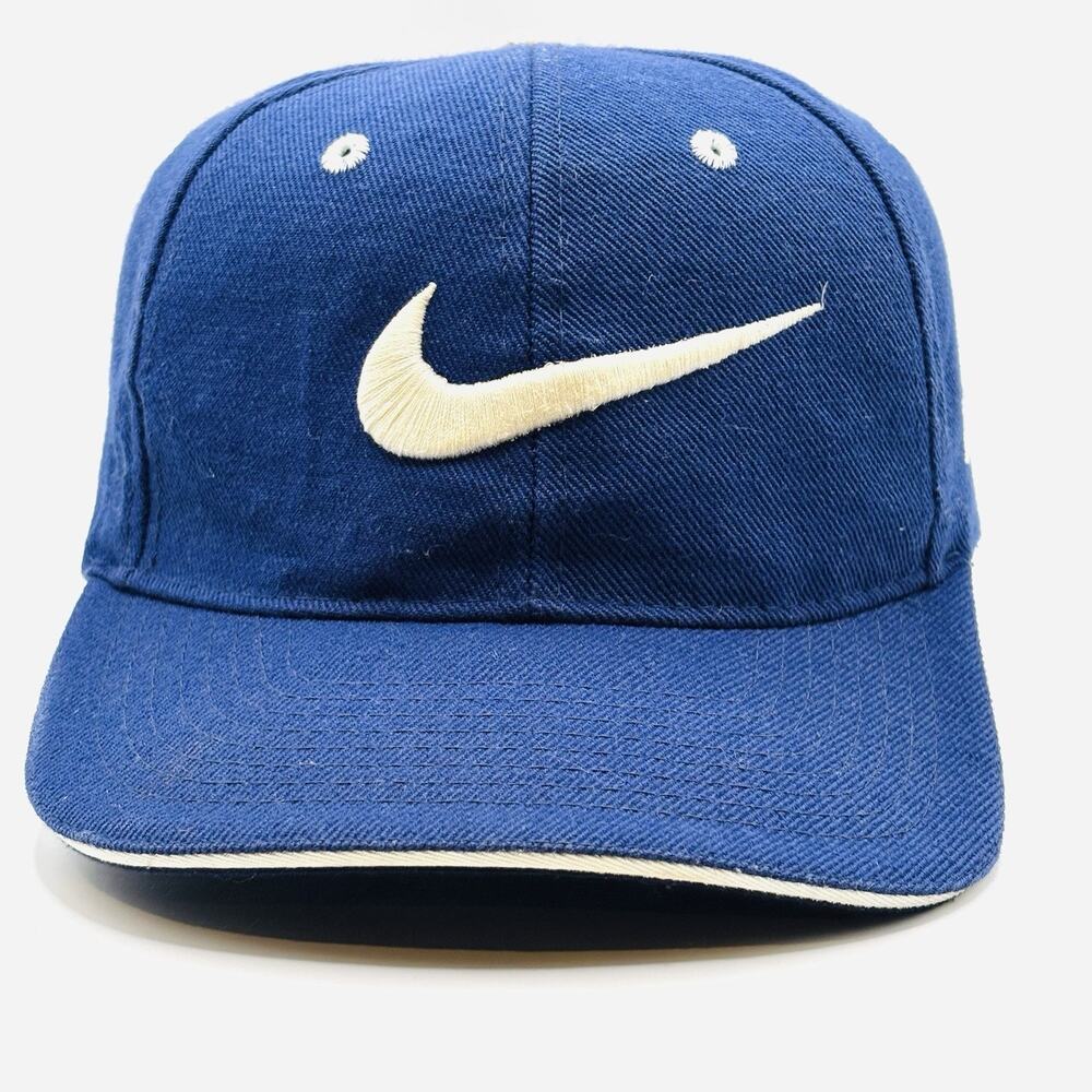 vintage Nike Swoosh snapback 90s y2k Blue cap Wool Blend Hat